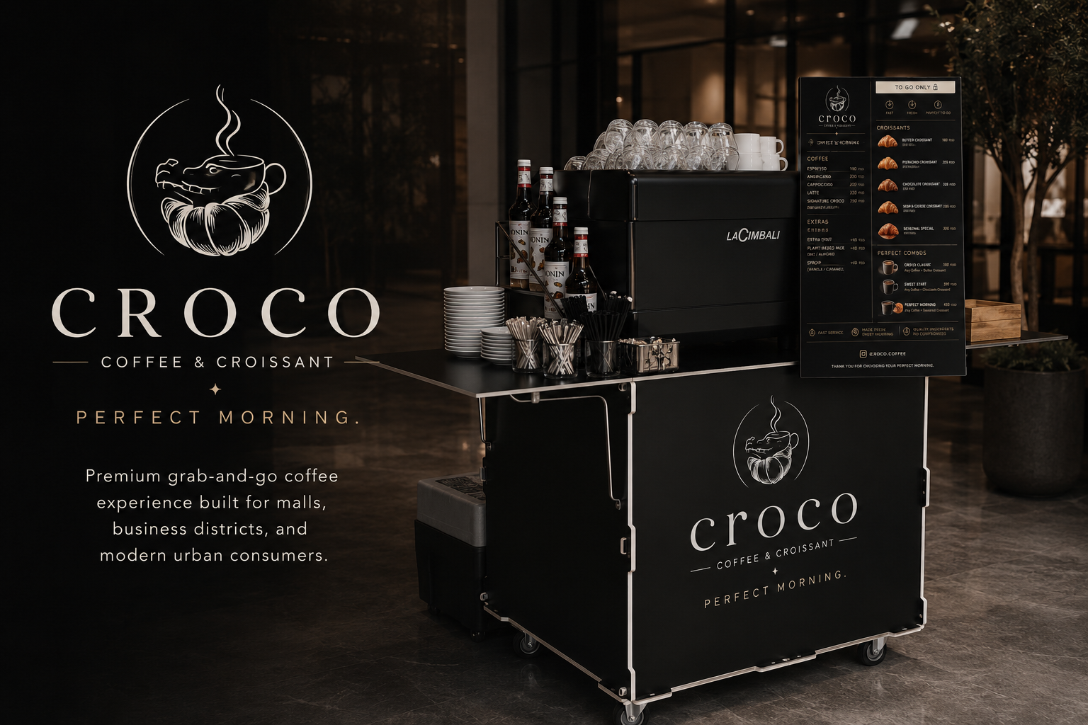 CROCO coffee and croissant counter concept